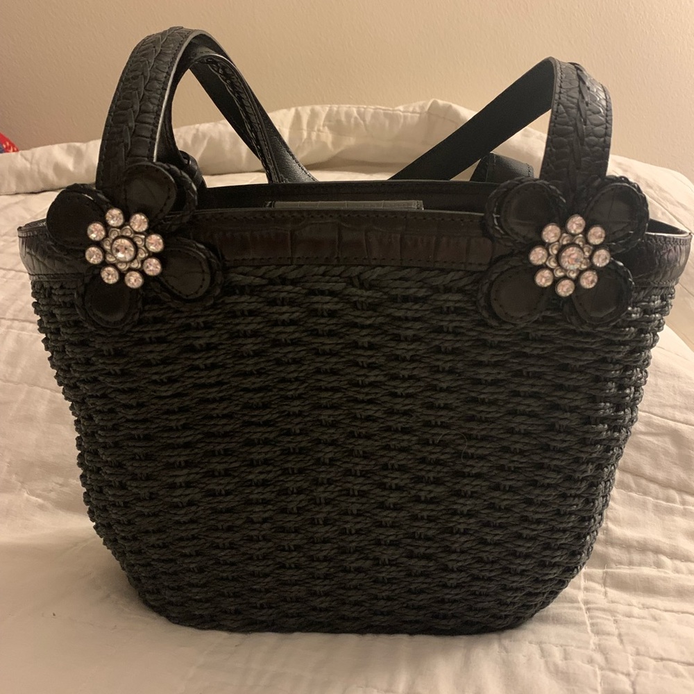 Brighton Black Straw Handbag